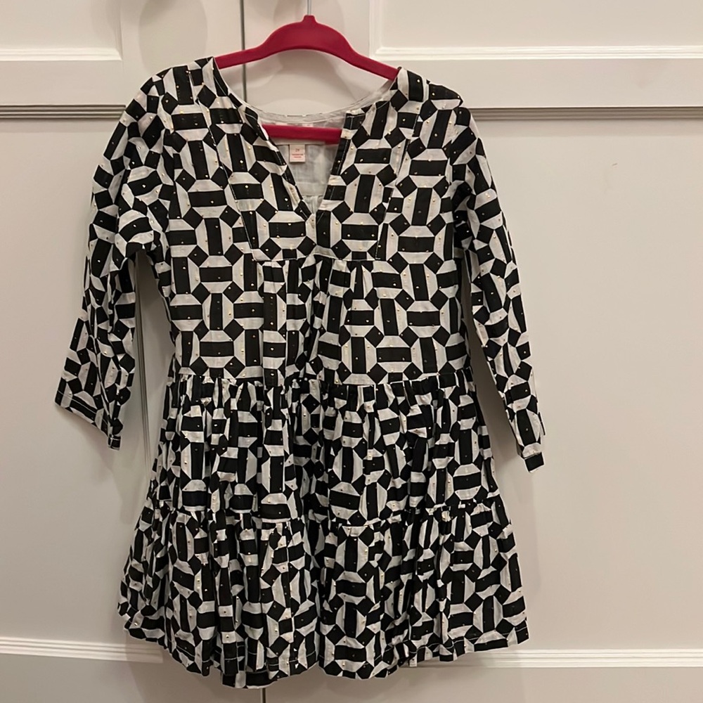 Pink Chicken 2T black , white and gold dress